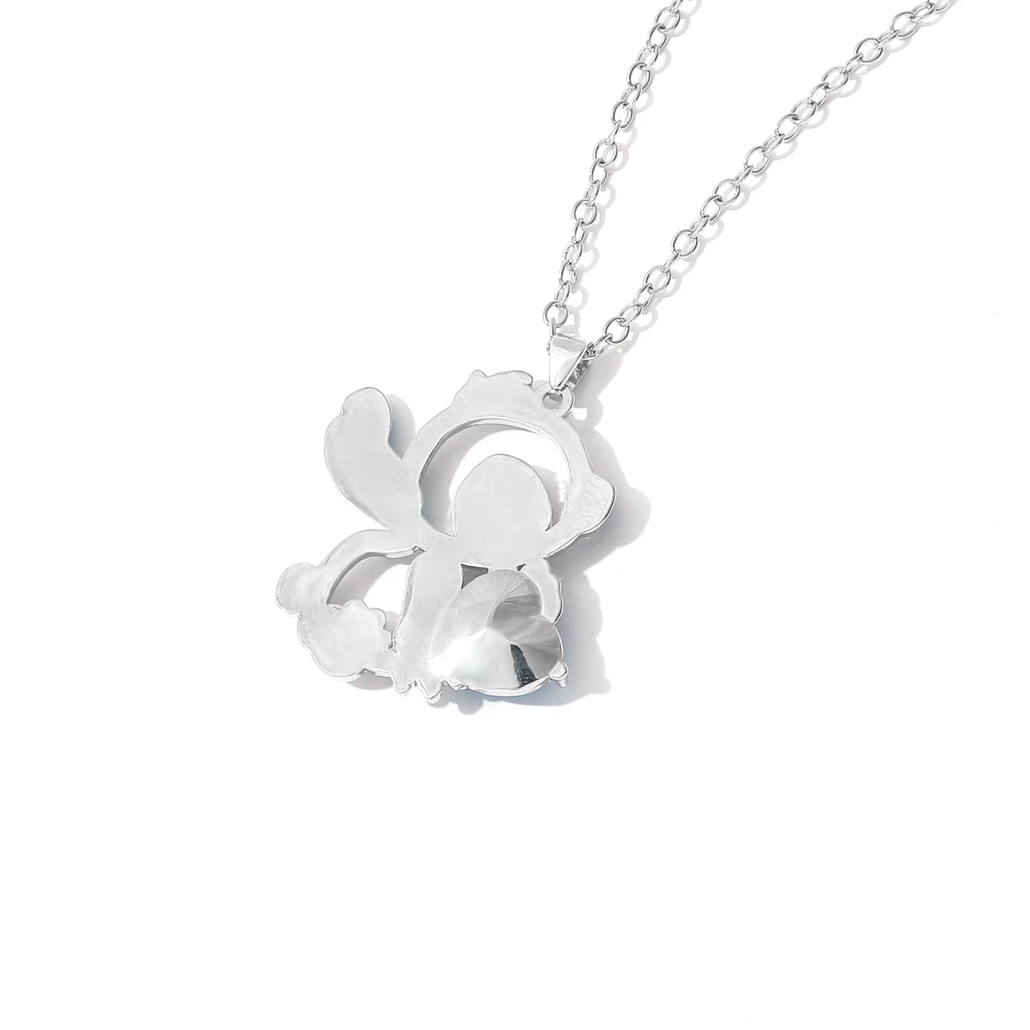 Lilo & Stitch Heart Rhinestone Necklace for Girls Anime Charms Pendant Fashion Jewelry Aesthetic Accessory Birthday Gift