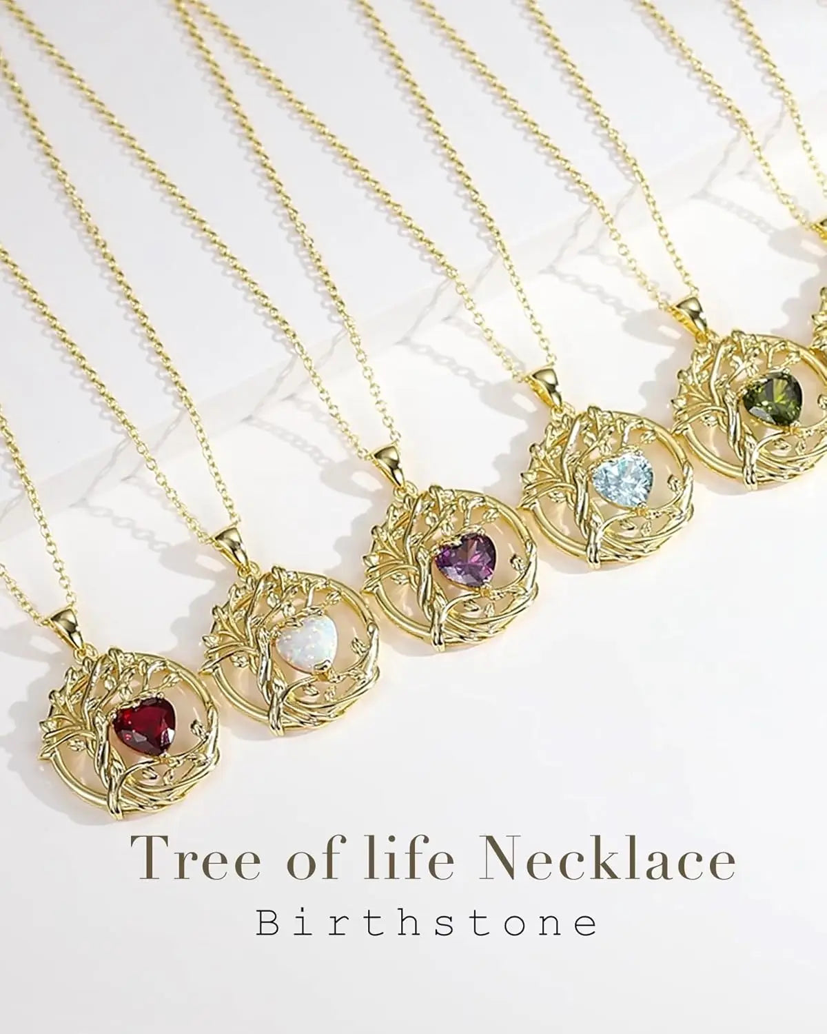 Birthstone Tree of Life Pendant crafted in sterling silver — a meaningful gemstone necklace ideal for gifting to Mom, your wife, or her on birthdays, anniversaries, or Christmas.