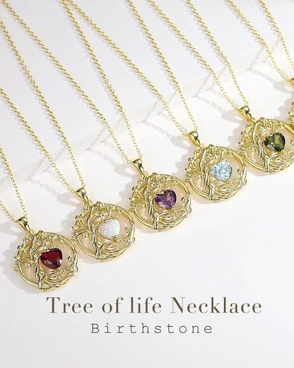 Birthstone Tree of Life Pendant crafted in sterling silver — a meaningful gemstone necklace ideal for gifting to Mom, your wife, or her on birthdays, anniversaries, or Christmas.