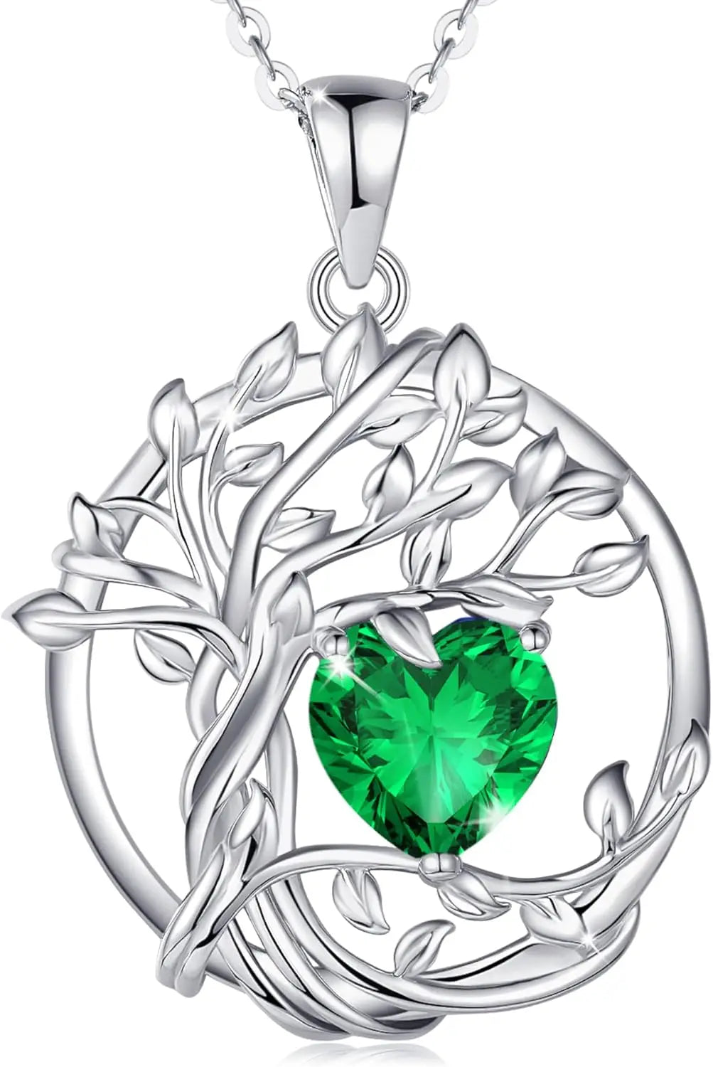 Birthstone Tree of Life Pendant crafted in sterling silver — a meaningful gemstone necklace ideal for gifting to Mom, your wife, or her on birthdays, anniversaries, or Christmas.