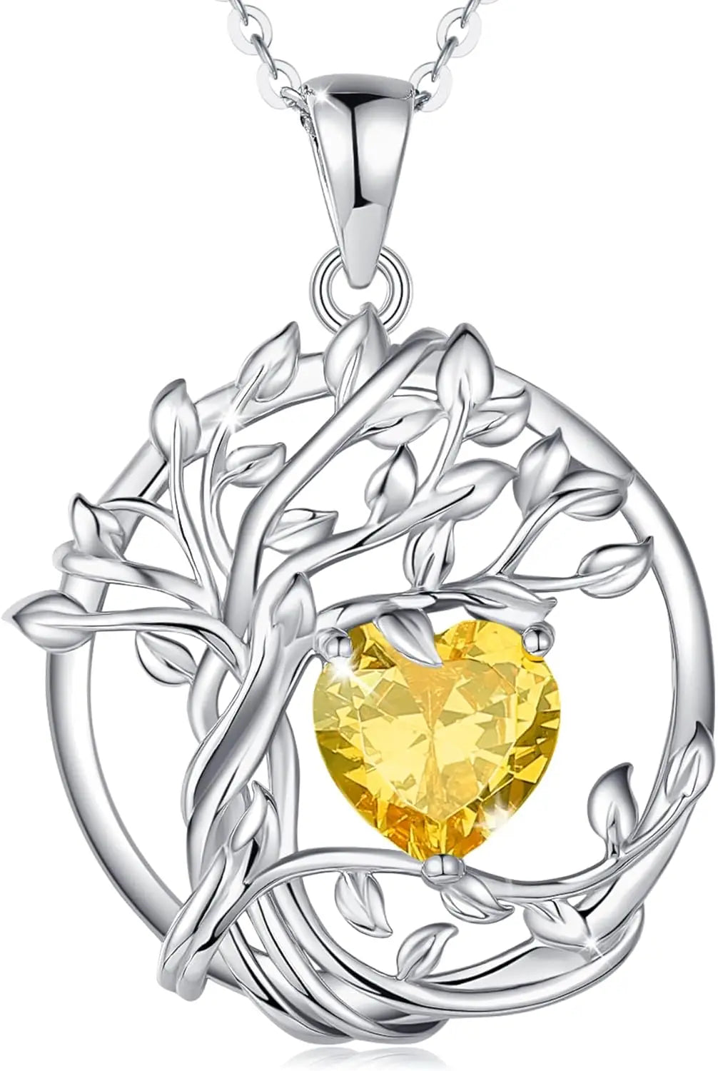 Birthstone Tree of Life Pendant crafted in sterling silver — a meaningful gemstone necklace ideal for gifting to Mom, your wife, or her on birthdays, anniversaries, or Christmas.