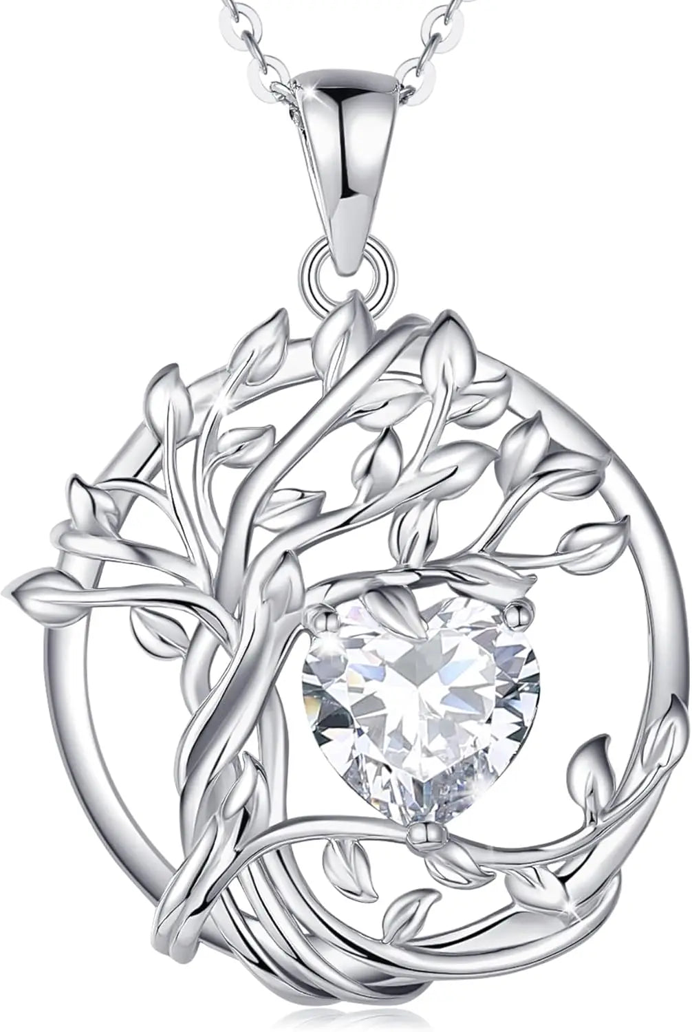 Birthstone Tree of Life Pendant crafted in sterling silver — a meaningful gemstone necklace ideal for gifting to Mom, your wife, or her on birthdays, anniversaries, or Christmas.